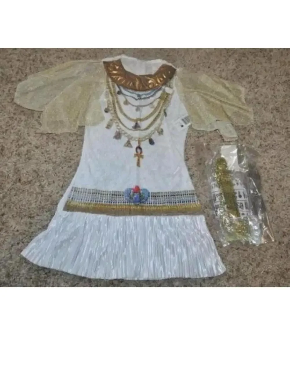 Cleopatra Halloween Costume 1/3 Cleo Cutie Egyptian 3 Pc White Gold Girls Teen